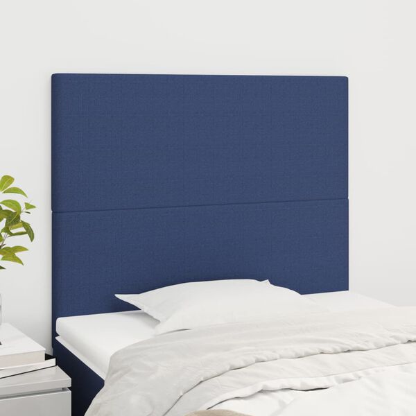 vidaXL T&ecirc;te de lit Bleu 80x5x118/128 cm Tissu