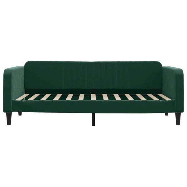 vidaXL Lit de repos sans matelas vert fonc&eacute; 90x200 cm velours
