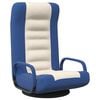 vidaXL Chaise pivotante de sol Bleu et cr&egrave;me Tissu
