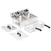 vidaXL Friteuse double électrique Acier inoxydable 20 L 6000 W