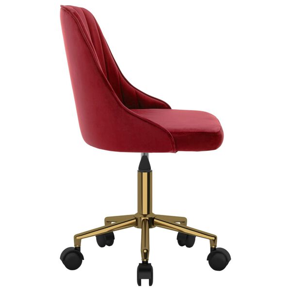 vidaXL Chaises &agrave; manger pivotantes lot de 6 rouge bordeaux velours