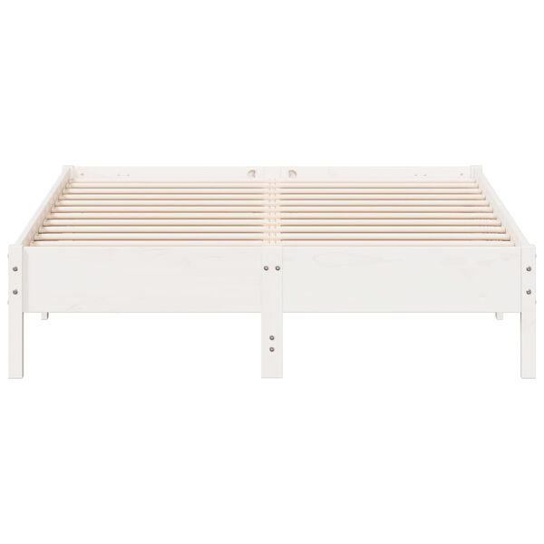 vidaXL Cadre de lit sans matelas blanc 140x200 cm bois de pin massif