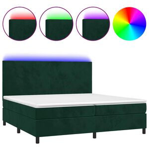 vidaXL Sommier &agrave; lattes de lit avec matelas LED Vert fonc&eacute; 200x200 cm