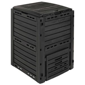 vidaXL Composteur de jardin Noir 59,5 x 60 x 81,5 cm 280 l 100% PP