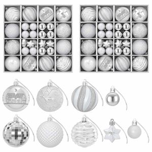 vidaXL Ensemble de boules de No&euml;l 88 pc Argent&eacute; Diam. 6 cm Plastique