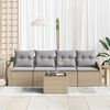 vidaXL Ensemble de Canap&eacute;s avec coussin 5 pcs Beige et gris polyrotin