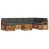 vidaXL Ensemble de canap&eacute;s d'ext&eacute;rieur 9 pc Naturel et Anthracite