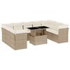 vidaXL Salon de jardin avec coussins 10 pcs beige r&eacute;sine tress&eacute;e