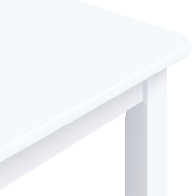 vidaXL Table à manger Blanc 114x71x75 cm Bois d'hévéa massif