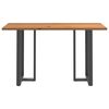 vidaXL Table de bar rectangulaire en bois massif de ch&ecirc;ne marron clair 200 x 80 x 112 cm