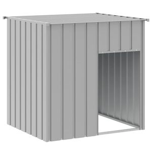 vidaXL Niche pour chien avec toit gris clair 110 x 103 x 109 cm Acier galvanis&eacute;