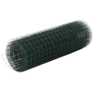 vidaXL Grillage acier avec rev&ecirc;tement en PVC 10x0,5 m vert