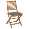 vidaXL Chaises pliables de jardin lot de 8 avec coussins Bois d'acacia