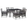 vidaXL Ensemble &agrave; manger d'ext&eacute;rieur 7 pcs R&eacute;sine tress&eacute;e Gris