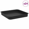 vidaXL Plateau carr&eacute; &agrave; fleurs 24 pc Noir 15 x 15 x 2 cm Plastique