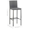 vidaXL Ensemble de bar d'ext&eacute;rieur 7 pcs coussins R&eacute;sine tress&eacute;e Gris