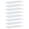 vidaXL Panneaux biblioth&egrave;que 8pcs Blanc brillant 80x30x1,5cm Agglom&eacute;r&eacute;
