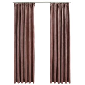 vidaXL Rideau occultant et crochet 2pcs Velours Rose antique 140x245cm
