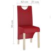 vidaXL Chaises &agrave; manger lot de 6 rouge bordeaux similicuir