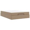 vidaXL Cadre de lit avec matelas avec matelas 2 pcs Tan PVC