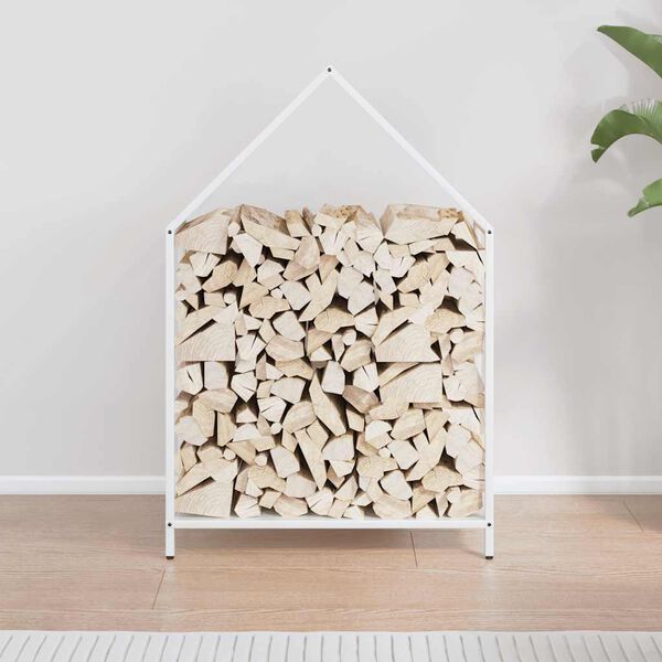 vidaXL Portant de bois chauffage blanc 60x25x90 cm