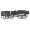vidaXL Salon de jardin 8 pcs avec coussins anthracite r&eacute;sine tress&eacute;e