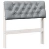vidaXL T&ecirc;te de lit capitonn&eacute;e Gris clair 80 cm Pin massif