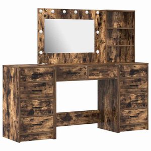 vidaXL Table de Toilette 3 pcs Ch&ecirc;ne fum&eacute; Bois d'ing&eacute;nierie