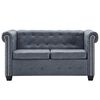 vidaXL Ensemble de canap&eacute;s Chesterfield Faux cuir Su&egrave;de Gris