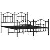 vidaXL Cadre de lit m&eacute;tal sans matelas avec pied de lit noir 140x190cm