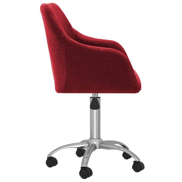 vidaXL Chaises pivotantes &agrave; manger lot de 2 Rouge bordeaux Tissu