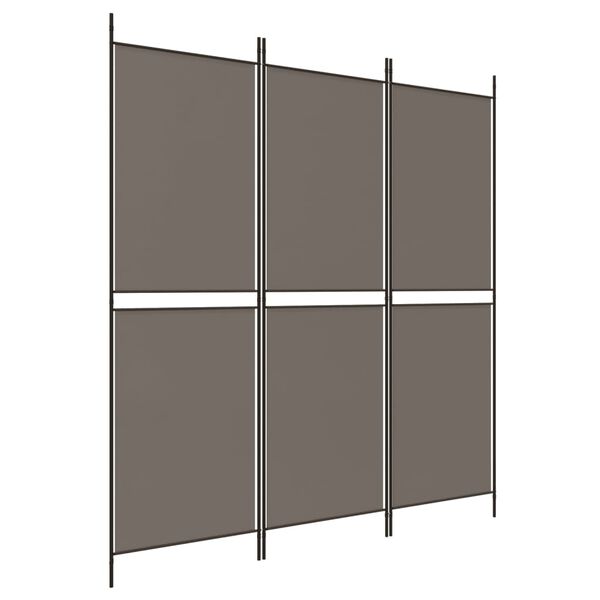 vidaXL Cloison de s&eacute;paration 3 panneaux Anthracite 150x180 cm Tissu