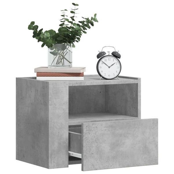 vidaXL Table de chevet murale gris b&eacute;ton 45x30x35 cm