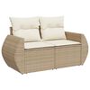 vidaXL Salon de jardin avec coussins 5 pcs beige r&eacute;sine tress&eacute;e