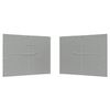 vidaXL Mur de tente de f&ecirc;te 2 pcs Gris clair 400 x 195 cm PE et acier