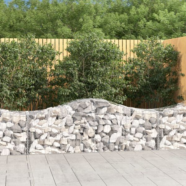 vidaXL Paniers &agrave; gabions arqu&eacute;s 18 pcs 200x50x60/80 cm fer galvanis&eacute;