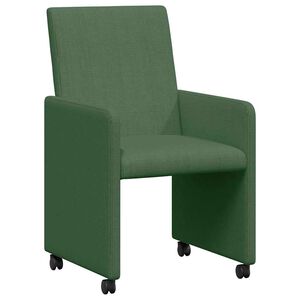 vidaXL Chaises de Salle &agrave; Manger avec Roues 2 pcs Vert gris