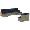 vidaXL Ensemble de canap&eacute; de jardin 9 pcs avec coussins gris r&eacute;sine tress&eacute;e