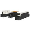 vidaXL Ensemble de canap&eacute; de jardin 10 pc Noir polyrotin