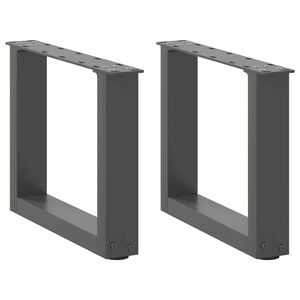 vidaXL Pieds de table basse en U 2 pi&egrave;ces Anthracite 30 x (30-31) cm Acier