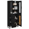 vidaXL Haut Armoire 2 pcs Ch&ecirc;ne noir Bois Agglom&eacute;r&eacute; et Verre