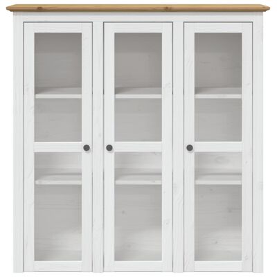 vidaXL Armoire avec portes vitrées BODO blanc marron bois pin massif