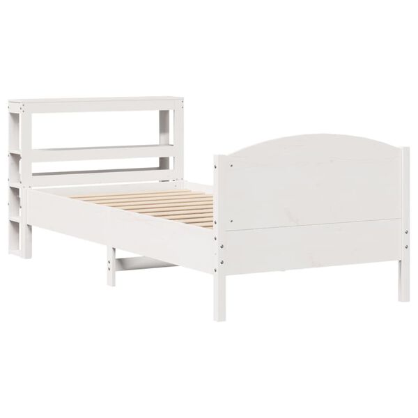 vidaXL Cadre de lit sans matelas blanc 75x190 cm bois de pin massif