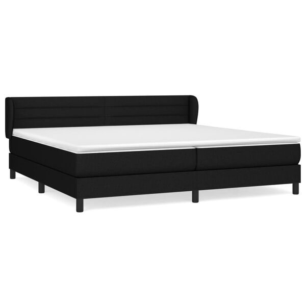 vidaXL Sommier &agrave; lattes de lit avec matelas Noir 200x200 cm Tissu