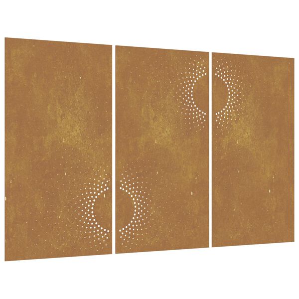 vidaXL D&eacute;corations murales jardin 3 pcs 105x55 cm design du soleil