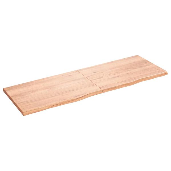 vidaXL Dessus de table marron clair bois chêne massif traité