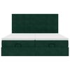 vidaXL Cadre de lit ottoman avec matelas vert fonc&eacute; 160x200 cm velours