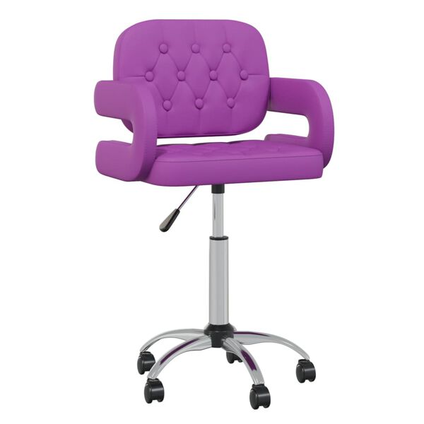 vidaXL Chaises pivotantes &agrave; manger lot de 4 violet similicuir