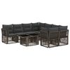 vidaXL Ensemble de canap&eacute; de jardin 9 pc Gris polyrotin