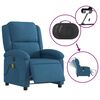 vidaXL Fauteuil inclinable de massage &eacute;lectrique bleu velours